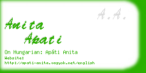 anita apati business card